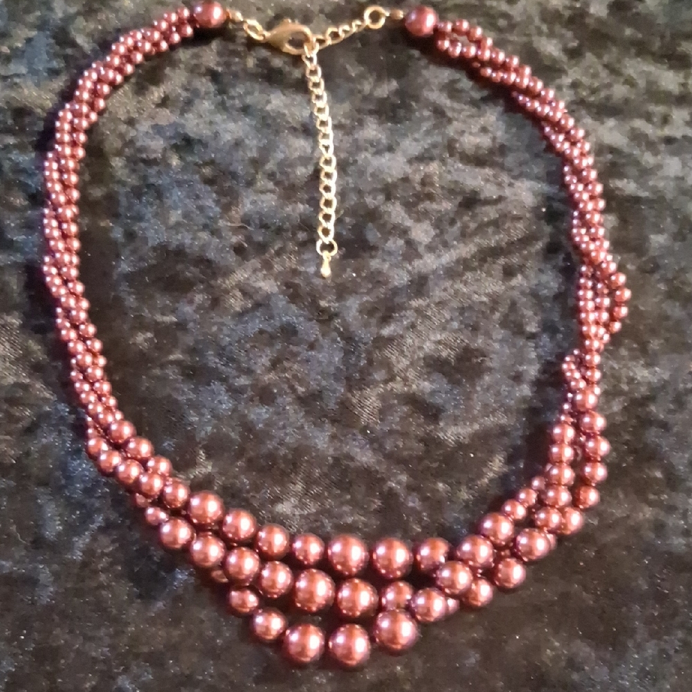 Monet Red Necklace Elegant Multi-Strand Design